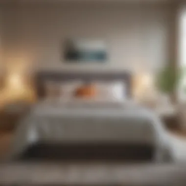 A serene bedroom showcasing calming color schemes and natural light
