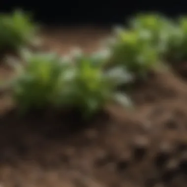 Close-up of healthy soil with nutrients