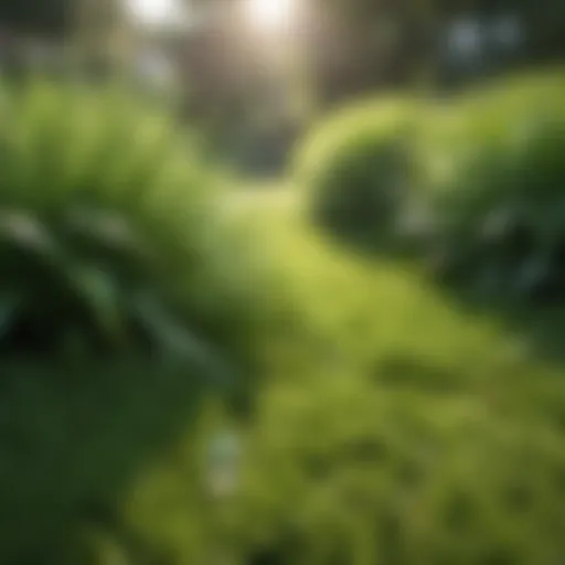 Vibrant green lawn with healthy grass blades