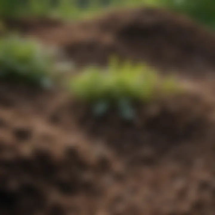 Close-up of rich soil with organic matter