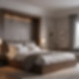 Elegant bed with hidden TV compartment
