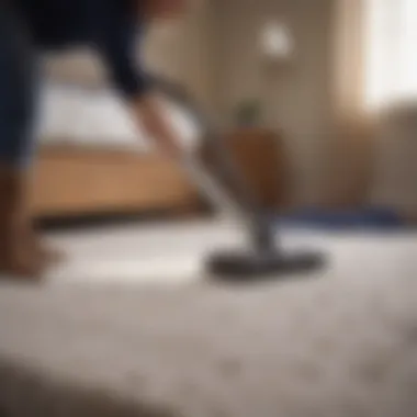 Person vacuuming a mattress