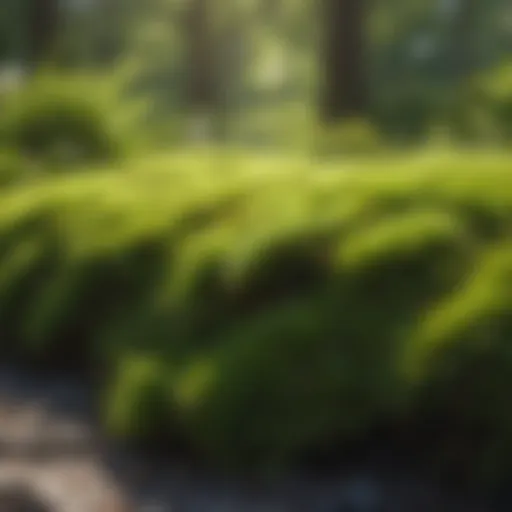 Vibrant lawn with moss presence