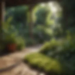 Lush garden with natural mosquito deterrents