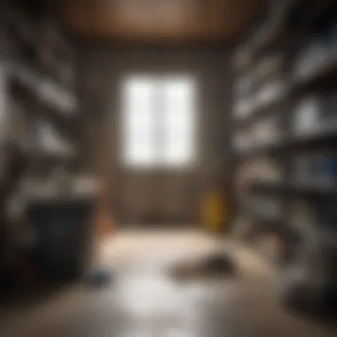 Essential Cleaning Tools for Dust Control Cleaning tools organized in a storage area