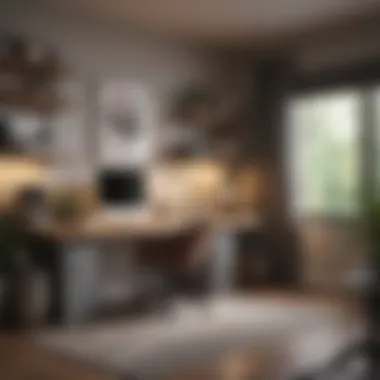 Organized home office with functional design