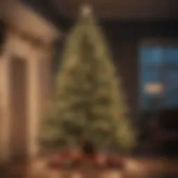 Elegant Christmas tree adorned with lights