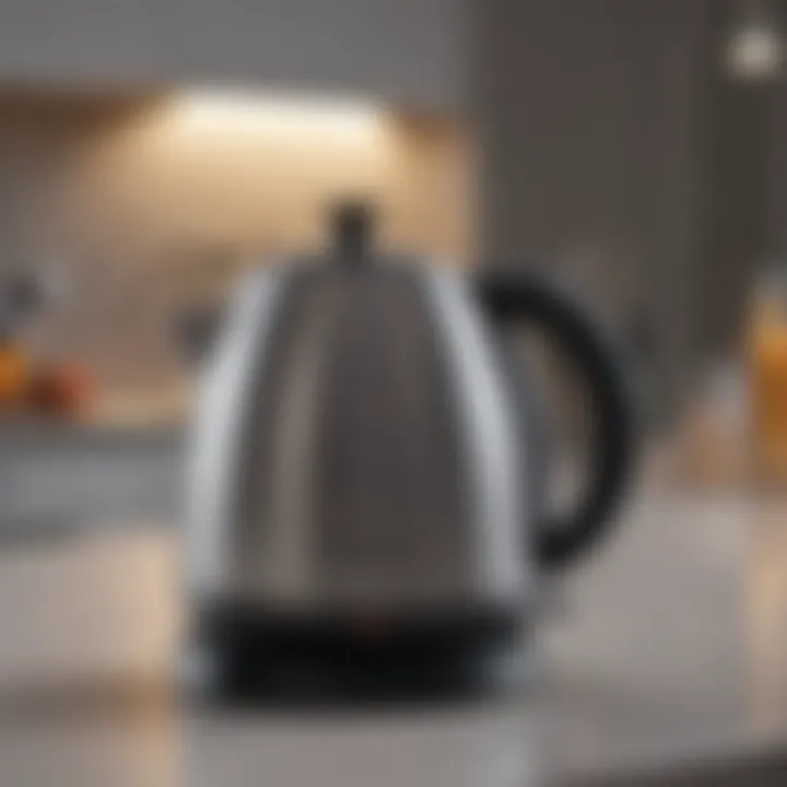 Elegant electric kettle in a contemporary kitchen setting