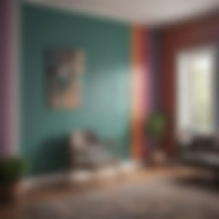 Colorful painted wall with seamless finish