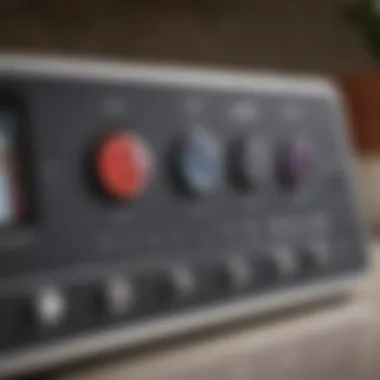 Close-up of the control panel of the Teami Blender highlighting its user-friendly interface