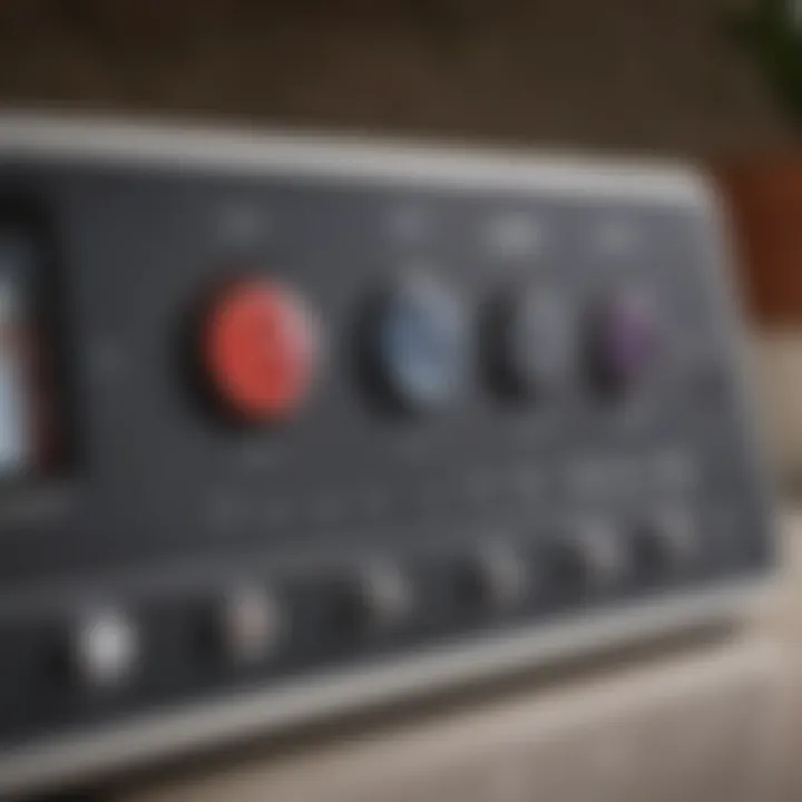 Close-up of the control panel of the Teami Blender highlighting its user-friendly interface