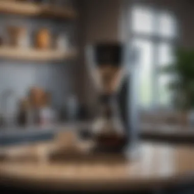 Elegant Pour Over Coffee Maker in a Modern Setting Elegantly designed pour over coffee maker on a stylish kitchen counter