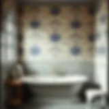 Elegant bathroom wallpaper showcasing intricate patterns