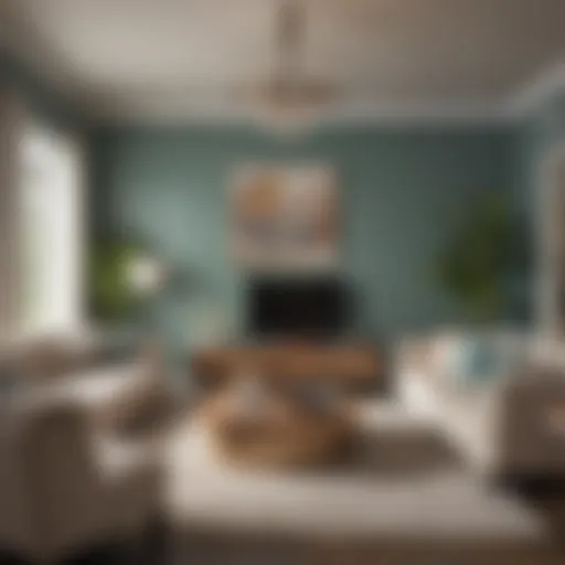 A beautifully staged living room showcasing a harmonious blend of colors and textures.
