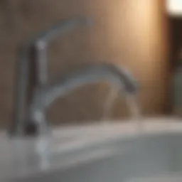 A close-up of calcium buildup on a faucet