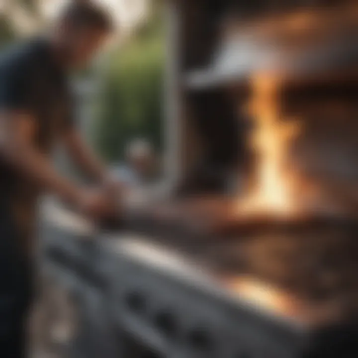 Safety measures while cleaning a gas barbecue