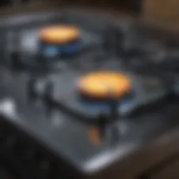 Close-up of a pristine glass top stove