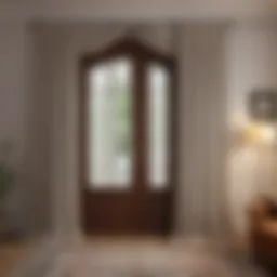 Elegant living room featuring door curtains that enhance the decor