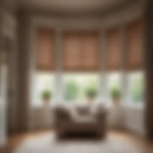 Elegant roman blinds enhancing a bay window's aesthetic