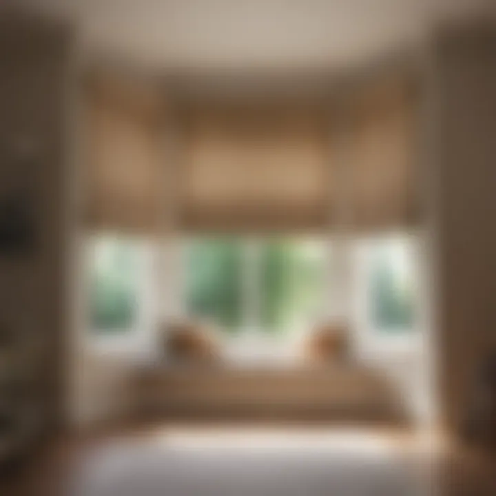 A beautifully designed bay window showcasing functional blinds
