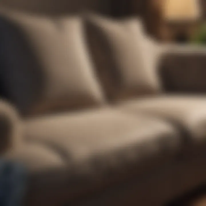 Clean and fresh couch cushions arranged on a sofa