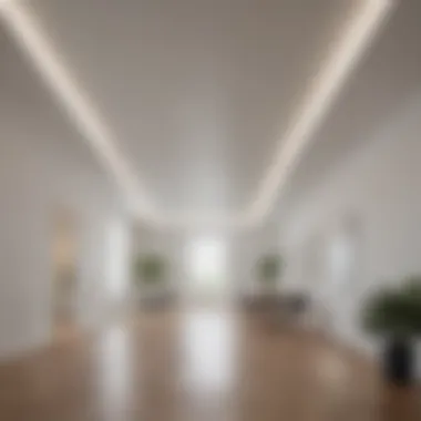 Light Reflection and Room Perception Visual representation of light reflection from a white ceiling.