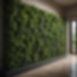 A beautifully designed shrub wall integrating various plant species