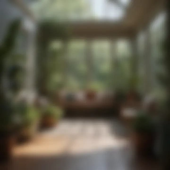 Cozy sunroom filled with plants and natural light
