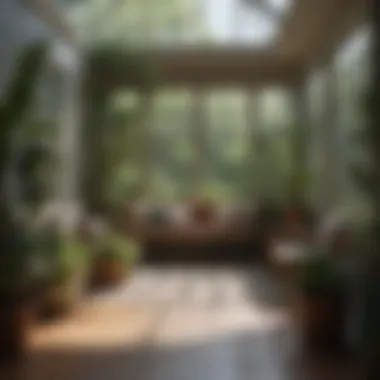 Inviting Plant-Filled Sunroom Cozy sunroom filled with plants and natural light