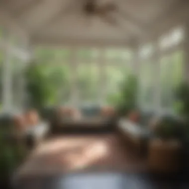 Tranquil Sunroom Retreat Serene sunroom designed for relaxation and leisure