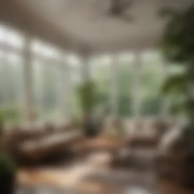 Stylish front sunroom integrated into a classic home