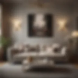 Elegant living room featuring a stylish couch