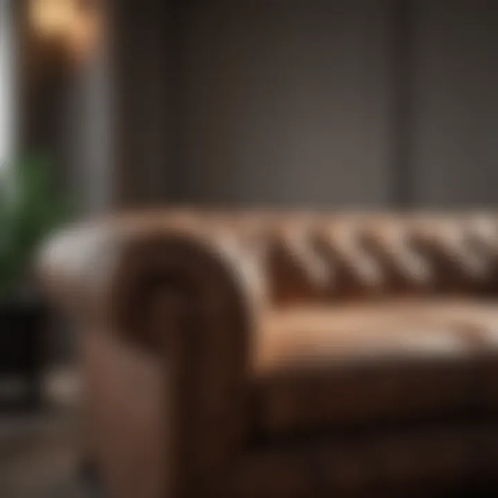 Close-up of luxurious sofa materials and textures