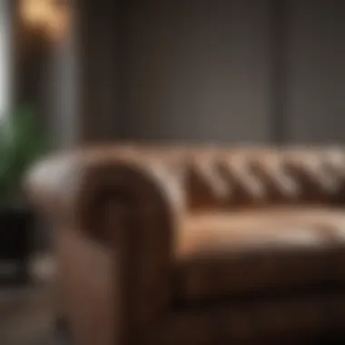 Luxurious Materials of a Great Room Sofa Close-up of luxurious sofa materials and textures