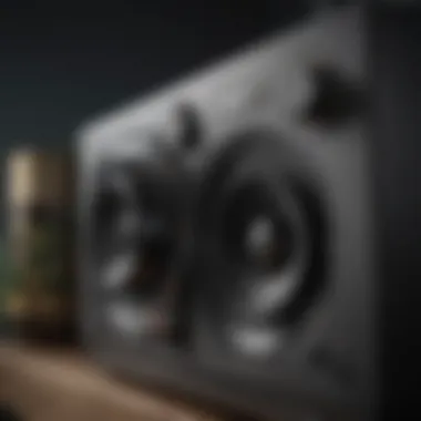 Close-up of high-quality audio equipment showcasing sound technology