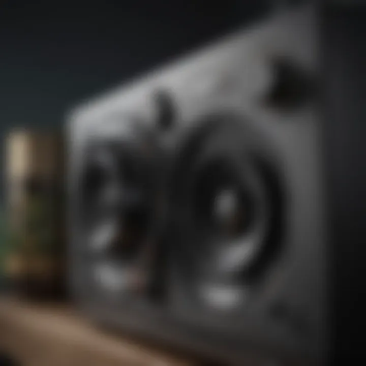 Close-up of high-quality audio equipment showcasing sound technology