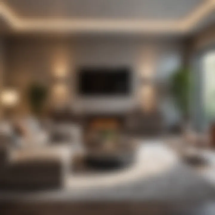 Cozy living room configuration with optimal sound and picture quality