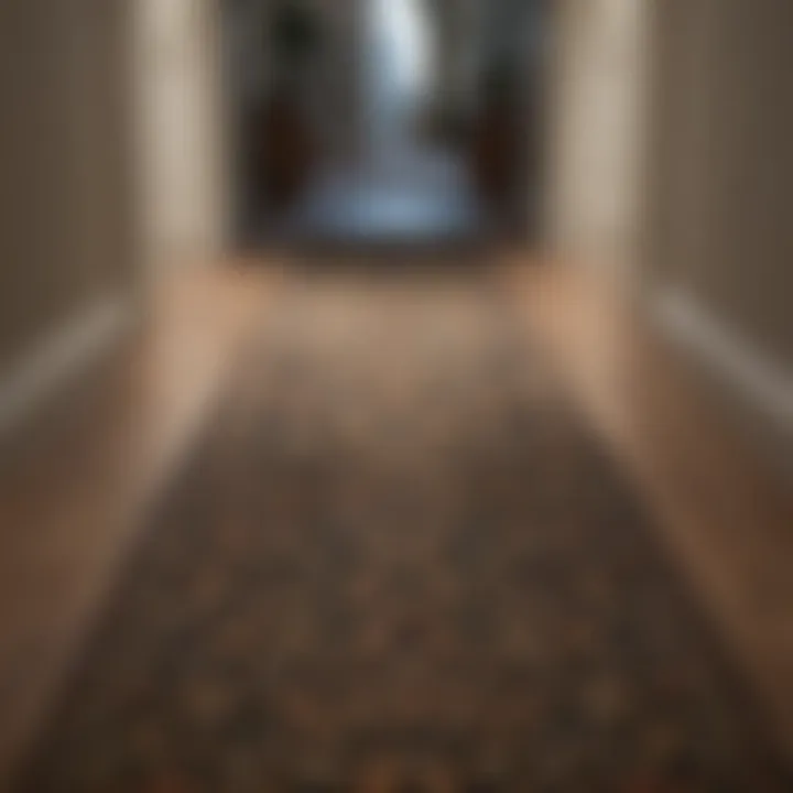 Elegant hallway carpet design showcasing intricate patterns