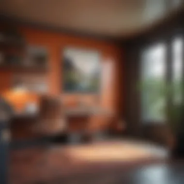 Stylish workspace featuring innovative color techniques
