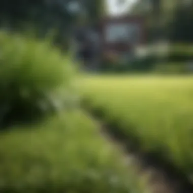 Healthy lawn with diverse grass types