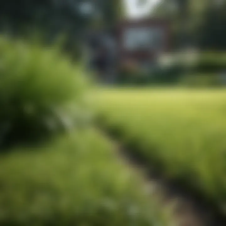 Healthy lawn with diverse grass types