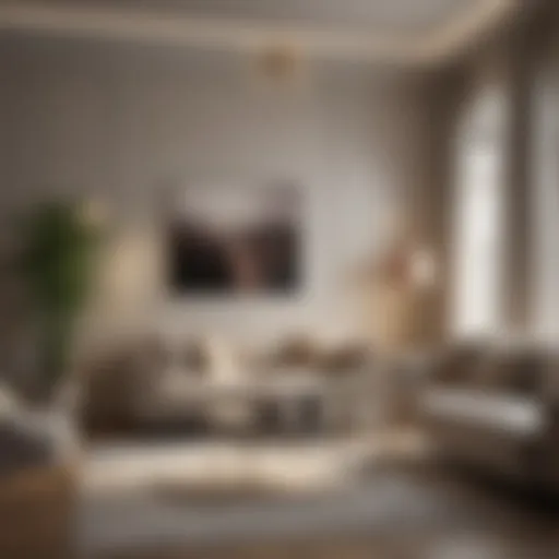 Elegant living room showcasing staged decor