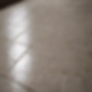 Close-up view of clean grout lines between floor tiles