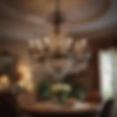 Stylish chandelier complementing a vintage decor theme