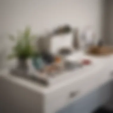 Minimalist Interior with Peg Drawer Organisers Minimalist interior featuring peg drawer organisers in a sleek workspace