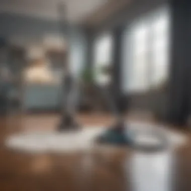 Interior view of a room being cleaned with a Shark vacuum