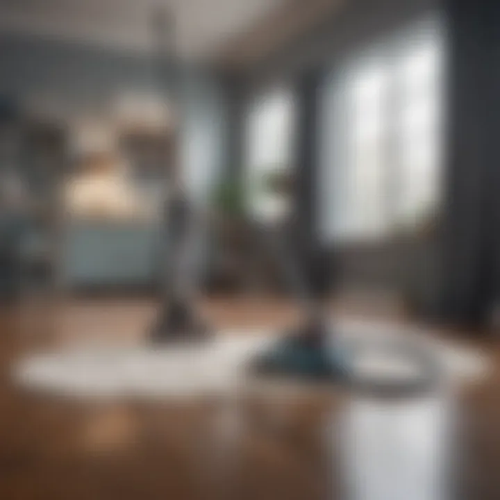 Interior view of a room being cleaned with a Shark vacuum