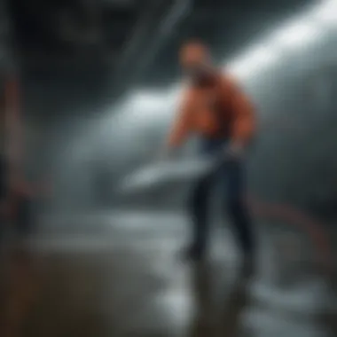User easily maneuvering Shark vacuum in tight spaces