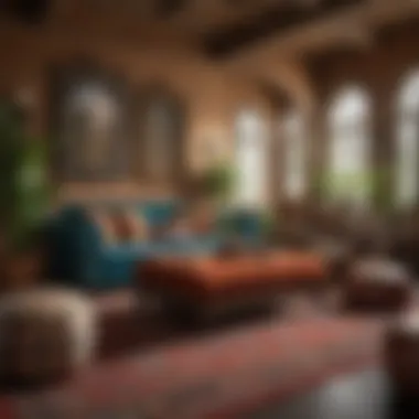 Eclectic Styles: A Blend of Used Ottomans Eclectic decor showcasing various styles of ottomans