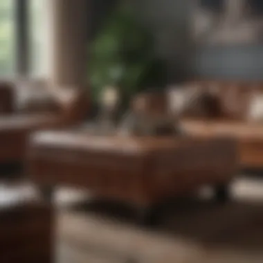 Functional Elegance: Ottomans as Coffee Tables Used ottoman used as a unique coffee table